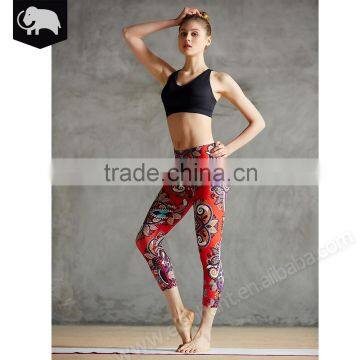 China totem design style sports fitness breathable yoga pants women