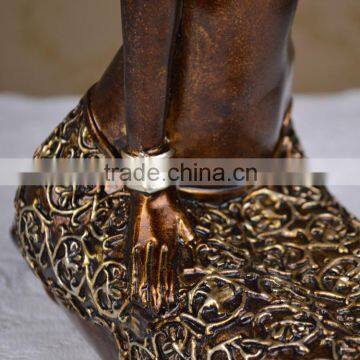 Polyresin Bronze Art Deco Lady Statue Cheap Candle Holders photo-3