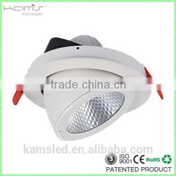 20w 25w round led shop lights cutout 150mm 360 degree commercial rotatable led shoplight / gimbal round led light downlight 20w