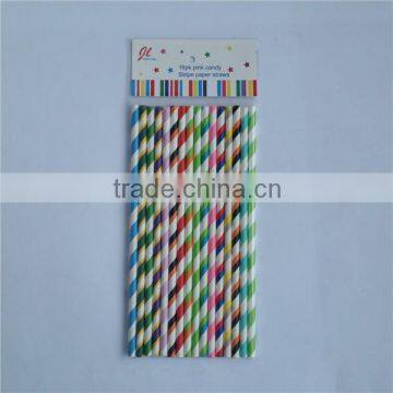 Accessoy christmas pink striped paper straws with cheapest price