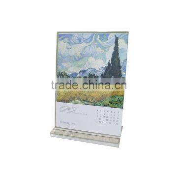 Special oil painting art paper desk calendar