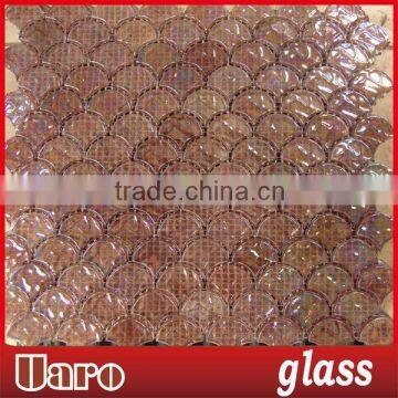 borwn transparent fish scale melting glass mosaic