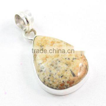 Picture jasper pendant 925 silver jewelry Fashion pendant wholesale Natural gemstone pendant