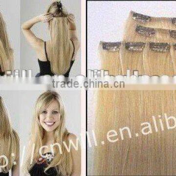 Clip in Hair Extensions for White Women Human Hair Extensions Clip in photo-3