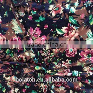 china jiangsu direct factory dark burn out velvet flowers printed for lady garment and kerchief