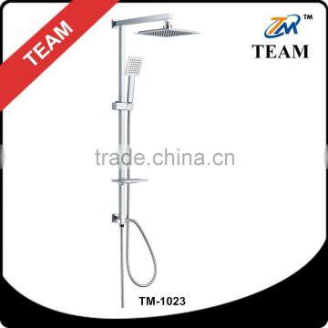 TM-1023 Stainless steel sliding bar bathroom shower accessories complete rain square shower set