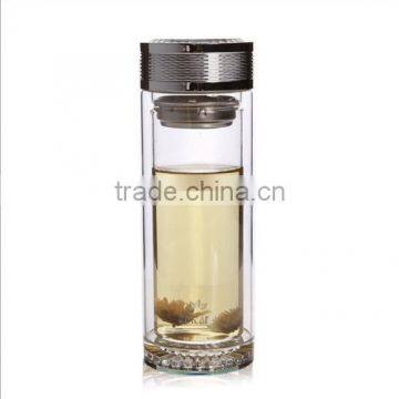 280/360ml Double Wall Water Bottles Stainless Steel Tea Filter with Holder