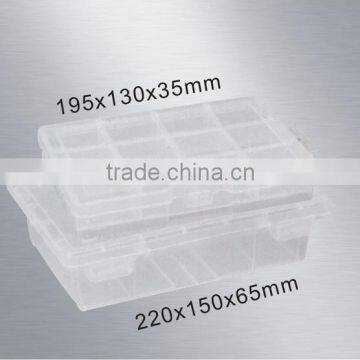 12 grids box for fastener/jewelry Transparent PP/Plastic storage box