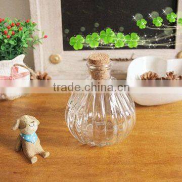 clear glass wishing bottle with cork,mini glass vase