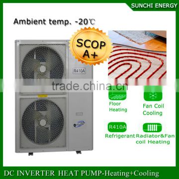 EVI tech.-25C winter floor heating100~350sq meter room 12kw/19kw/35kw high COP auto-defrost split system heat pump water heater