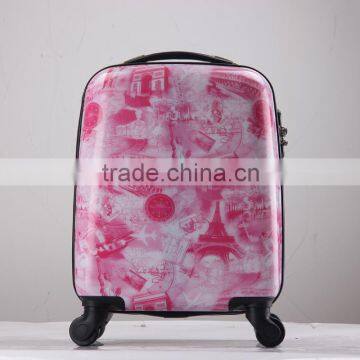 abs pc print designer trolley travel luggage bags with four wheels