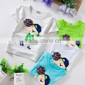 fashion bear printed cartoon kids t-shirt wholesale