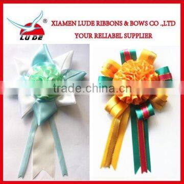 2015 Handmade Various Type of Satin Ribbon Flower Rosette/award Ribbon Rosette photo-5
