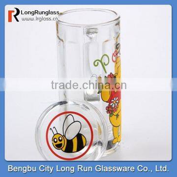 LongRun 13oz Cartoom Sprinting Glass Mug With Lid photo-2