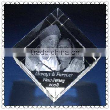Laser Etched 3D Crystal Portrait For Desktop Gifts