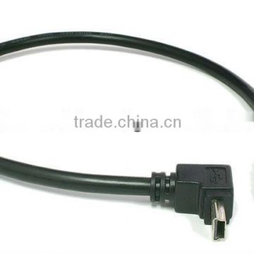 Right angle USB 2.0 straight A plug to angle R-2 mini B plug