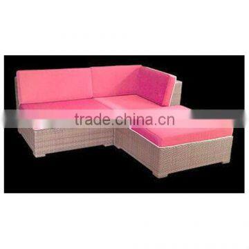 stacking outdoor Garden Rattan cornerSofa GF0570+GF0571+GF0572( burned color) with red cushion