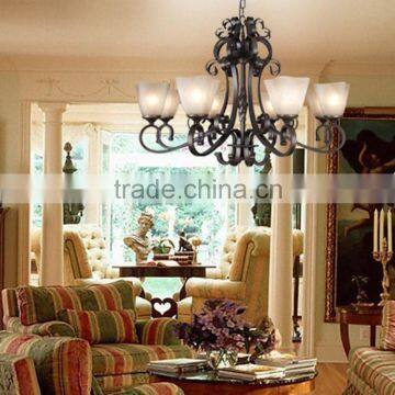 Classical Iron Pendant Lamp Glass Shade for Home Study Bedroom Chandelier photo-2