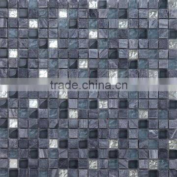 JTC-1321 Glass mix stone blending materials mosaic indoor and outdoor wall tiles handmade mosaic sheet