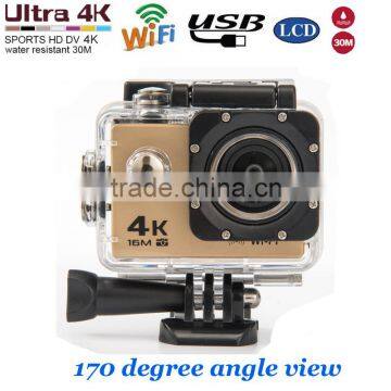 Ultra HD 4K Sport Action Camera sports DV 2 Inch LCD 4K 30FPS 170 degree fish eye lens