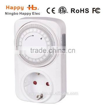 ningbo happy elec socket timer mechanical 24 hour daily indoor light switch timer