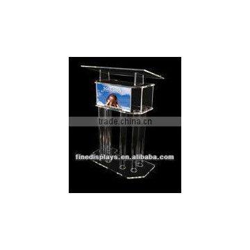 clear lucite church lectern with hollow pillar (AL-A-0163)