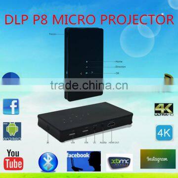 2016 High Lumens Mini Projectors P8 with buletooth Android smart tv box Projectors