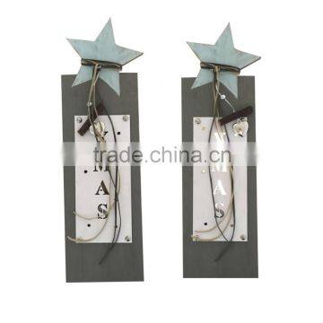 Wooden christmas hanging decoration on wall with LED xmas wall decoration gifts with LETTER XMAS for home decoration