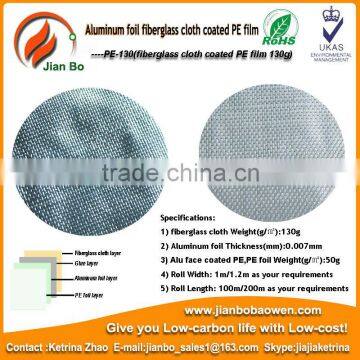 Aluminum foil fiberglass cloth 130g coated PE film for wall insulation