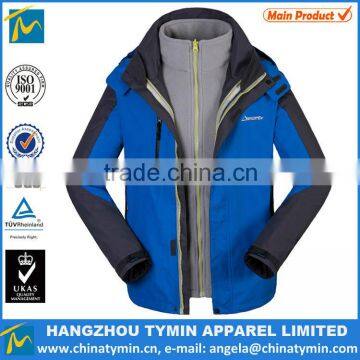 hot sale new design 3 in 1 warm men outdoor waterproof jacket