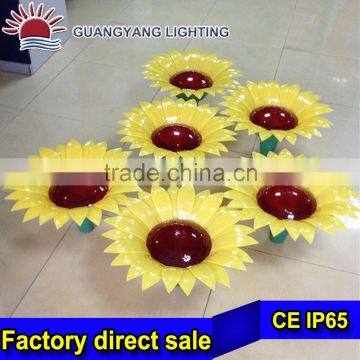 hot sell cheap fake sunflower light PMMA led waterproof flower in set for park