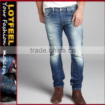 cotton polyester spandex jeans fabric custom jeans manufacturers men jeans trousers(LOTD108)