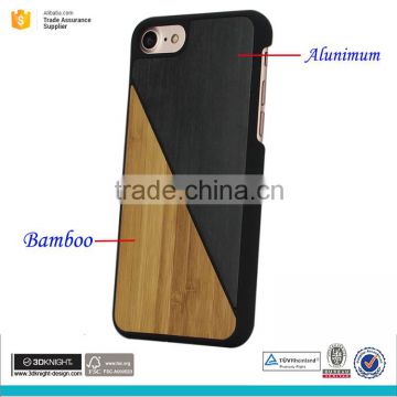 Fancy bamboo aluminum combination cell phone cases for iphone 7