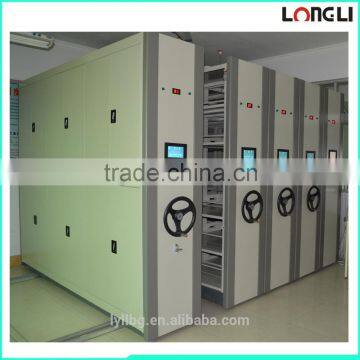 Longli Electronic Mobile aisle shelving system/Steel Movable Mass Shelves