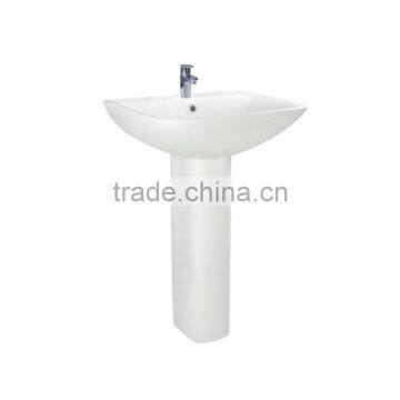 Hot selling rectangle bathroom full pedestal bowl sink pan