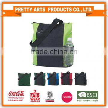 600D polyester beach bag with side pockets