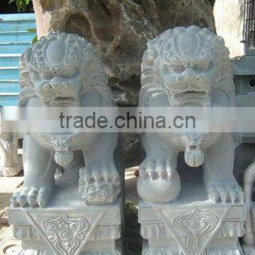 White Marble Fu Dogs Statues