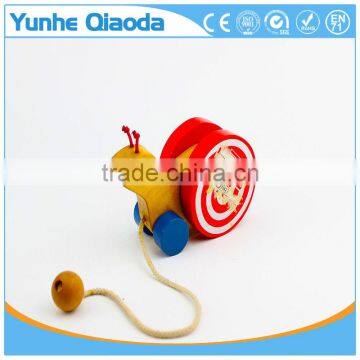Colorful Pull Along Snail Wooden Toy as You Pull They Make a a Fun Baby photo-4