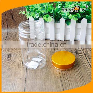 300ml PET Clear Plastic Health Care Pill Bottle With Golden Screw Lids photo-6