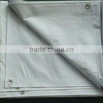 200D*300D/18*12 White PVC Laminated Fabric For Scaffolding Covering Flame Resistanting Anti-sounding