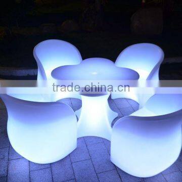 color change LED luminous study dining platic table and chair