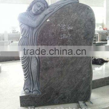 Elaborately Hand Carved Natural Granite Funeral Decorative Heart Headstone photo-2