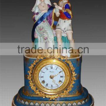 Pottery Home Decoration Art, Living Room Ceramic Desk Clock, Elegant Flower Ceramic Box Embedded Desk Clock photo-4