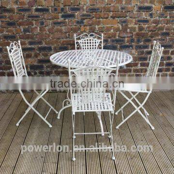 Ornate Wrought Iron 4 Folding Chair 90cm Circular Patio Set photo-2