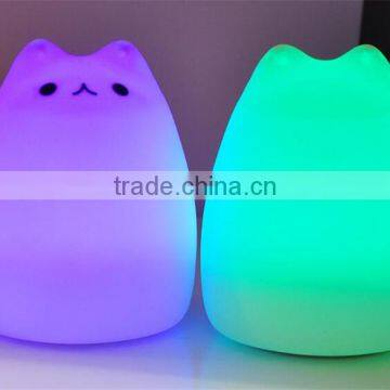 Colorful animal silicone Nightlight USB charging Nightlight Color changing cartoon colorful lamp Cat desk lamp