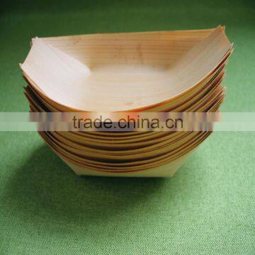 Chinese Factory Preferential Disposable Pine Bark Food Boat Tray photo-6
