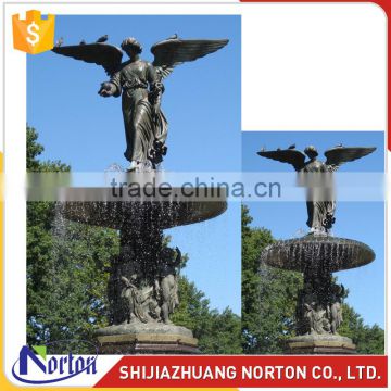 Large carved angel marble water fountain for garden decoration NTMF-018LI