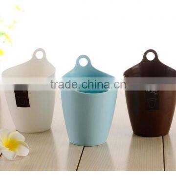 Plastic Dust Bin Trash Can Simple European Style Waste Bins PP Dust Bin Shake Covered Trash Can Cute Round Trash Can With Lid photo-3