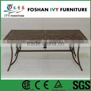 Garden outdoor table with umbrella hole modern aluminium dining table