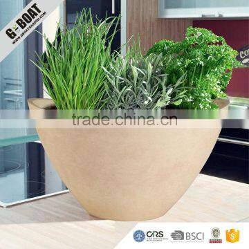 morden plain round coloful balcony decorative nursery cheap plastic wood stone garden pot recycled patented factory